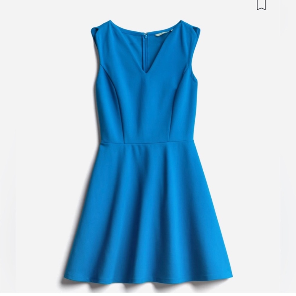 Stitch Fix 41 Hawthorn Ponte Knit Fit and Flare Dress Blue